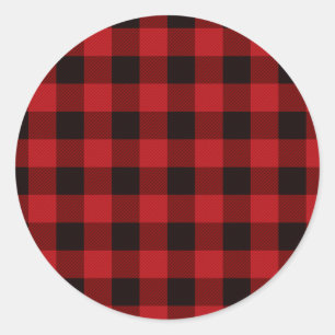 Sticker Rond Motif plat noir rouge classique