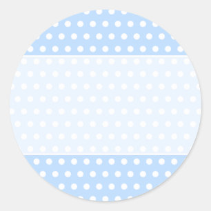 Sticker Rond Motif Polka blanc et bleu. Spotty.