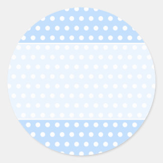 Sticker Rond Motif Polka blanc et bleu. Spotty.