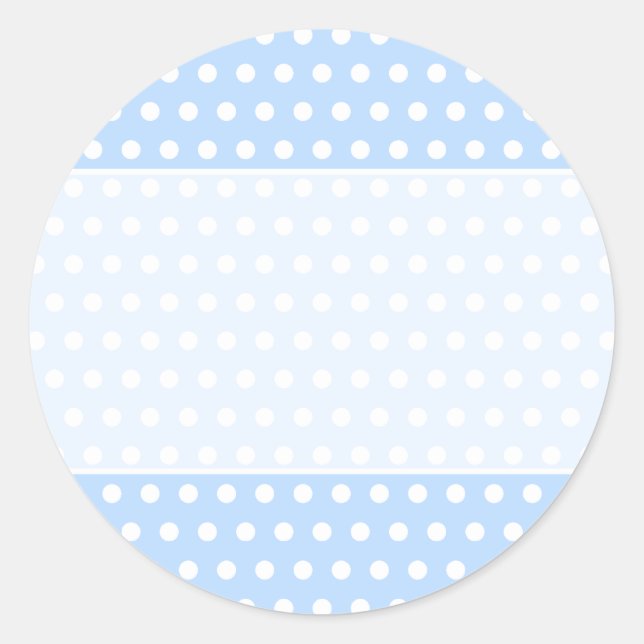 Sticker Rond Motif Polka blanc et bleu. Spotty. (Devant)