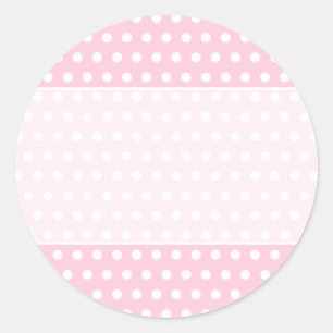 Sticker Rond Motif Polka Rose et Blanc. Spotty.
