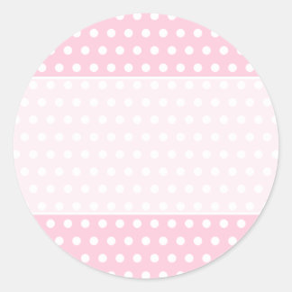 Sticker Rond Motif Polka Rose et Blanc. Spotty.