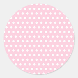 Sticker Rond Motif Polka Rose et Blanc. Spotty.