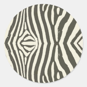 Sticker Rond Motif Poster de animal Zebra Stripe