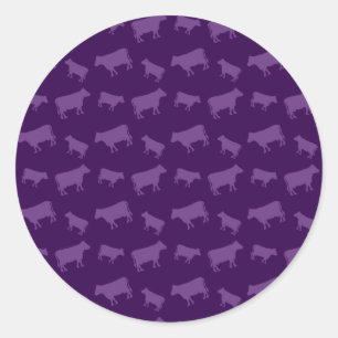 Sticker Rond Motif pourpre de vache