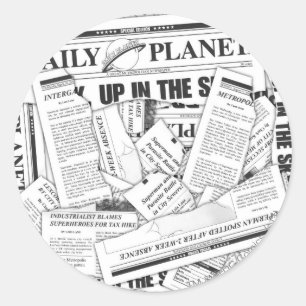 Sticker Rond Motif quotidien de la planète - Blanc