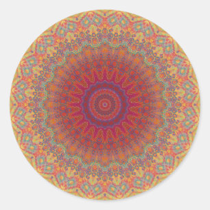 Sticker Rond Motif radial psychédélique :