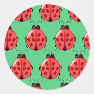Sticker Rond Motif Red Ladybug