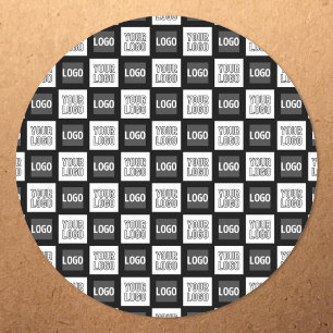 Sticker Rond Motif répétitif de deux logos ou images