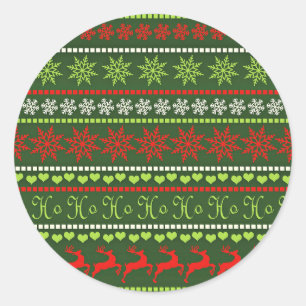Sticker Rond Motif répétitif de Noël