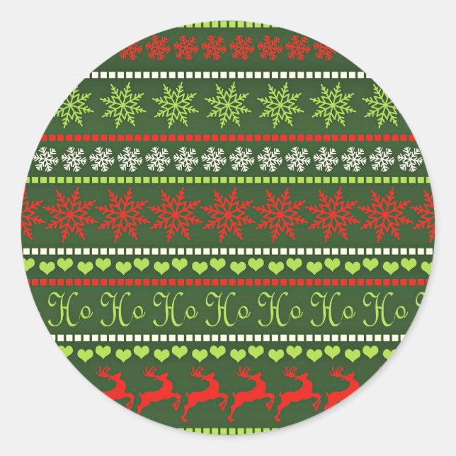 Sticker Rond Motif répétitif de Noël (Devant)