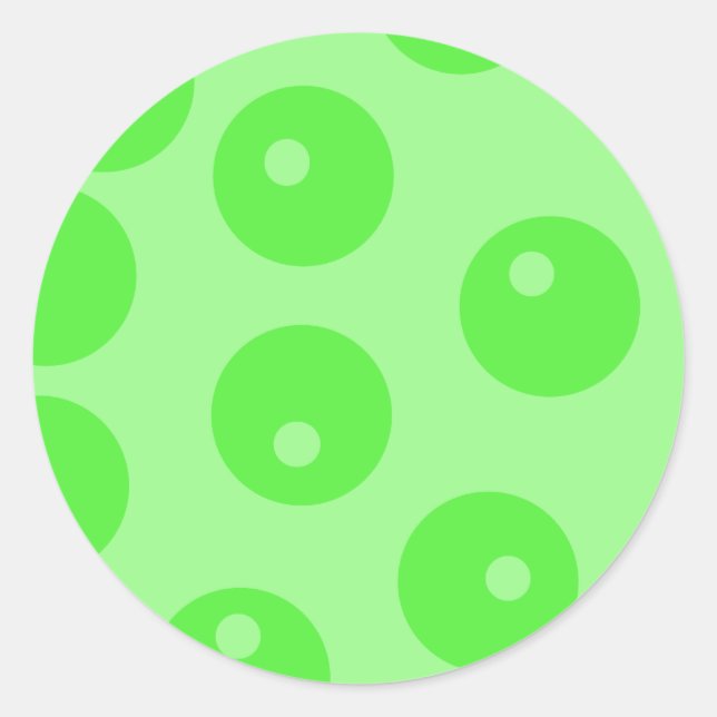 Sticker Rond Motif rétro. Conception circulaire en vert. (Devant)