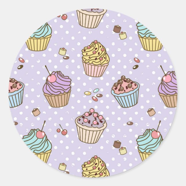 Sticker Rond Motif Rétro Sweets (Devant)