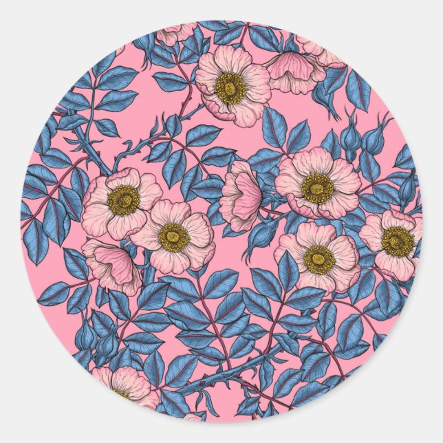 Sticker Rond Motif rose de chien (Devant)