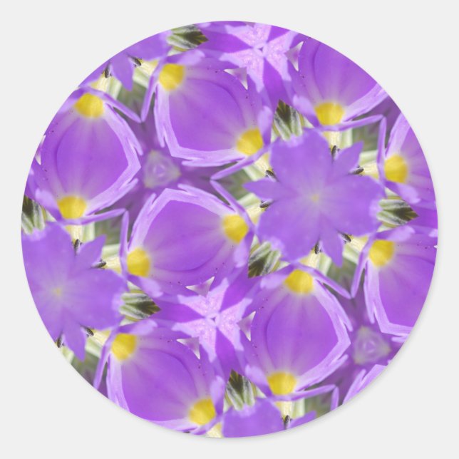 Sticker Rond motif rose pastel (Devant)