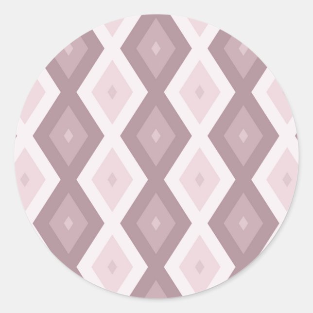 Sticker Rond motif rose quartz rose diamant (Devant)