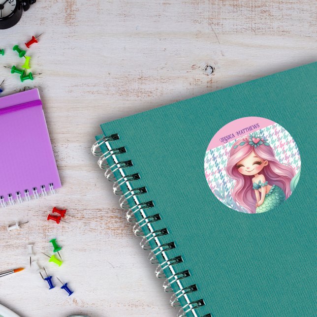 Sticker Rond Motif sirène pour filles  (Créateur téléchargé)