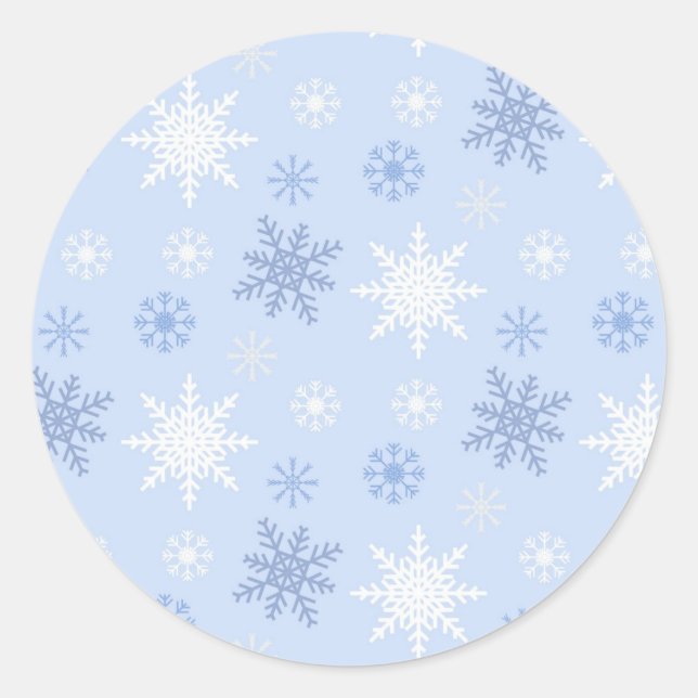 Sticker Rond Motif Snowflake (Devant)
