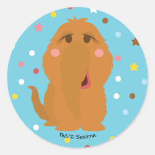 Sticker Rond Motif Snuffleupagus Blue Stars & Dots