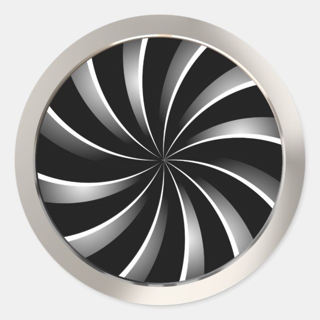 Sticker Rond Motif spiral (Devant)