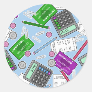 Sticker Rond Motif thématique comptable / comptable