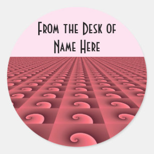 Sticker Rond Motif tourbillonnant de couleur rose profond