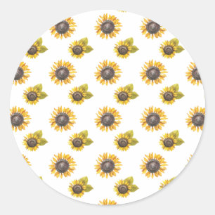 Sticker Rond Motif tournesol Sitcker