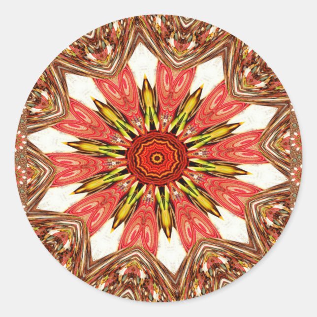 Sticker Rond Motif traditionnel d'Asie africaine (Devant)