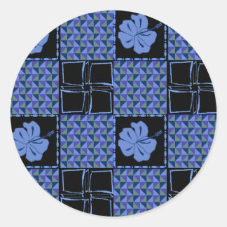 Sticker Rond motif transparent avec tropical dessiné à la main