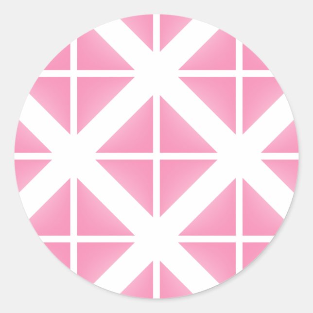 Sticker Rond Motif triangle rose tendance (Devant)