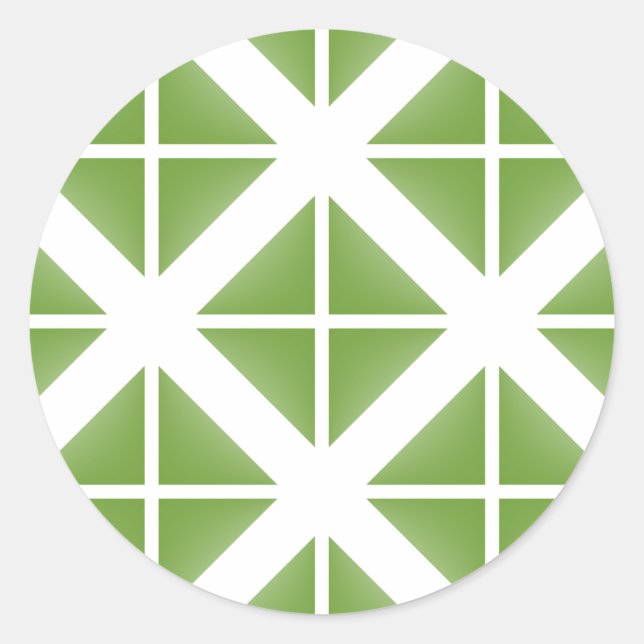 Sticker Rond Motif triangle vert tendance (Devant)