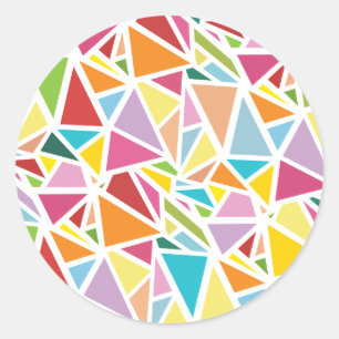Sticker Rond Motif triangles colorés