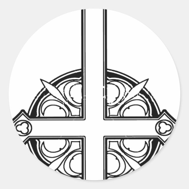 Sticker Rond Motif vertical supérieur (Devant)