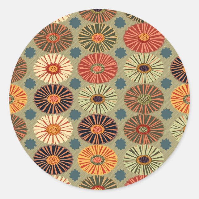 Sticker Rond motif vintage (Devant)
