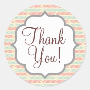 Sticker Rond Motif vintage bleu clair et flèches roses