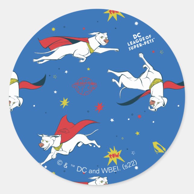 Sticker Rond Motif volant Krypto (Devant)