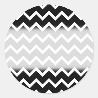 Sticker Rond Motif Zag noir et blanc.