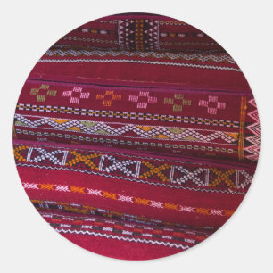 Sticker Rond Motifs de Coussin en Tissu