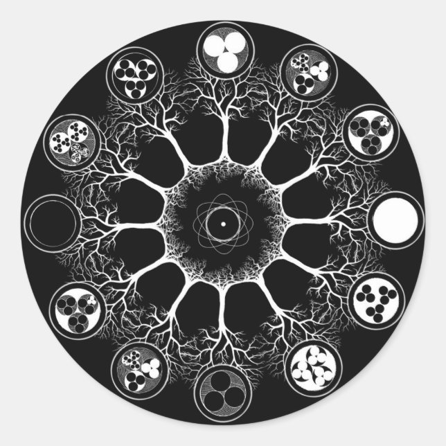 Sticker Rond Motifs de la vie Mandala (Devant)