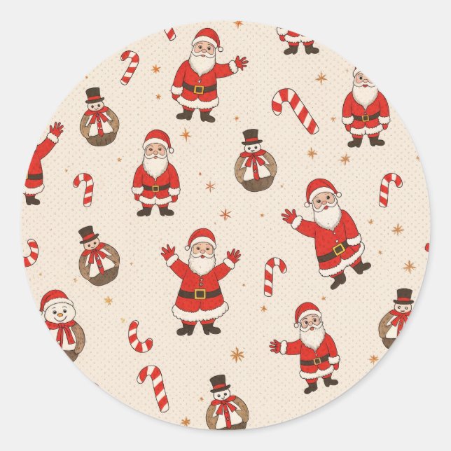 Sticker Rond motifs de noël (Devant)