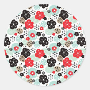 Sticker Rond Motifs japonais mignons design