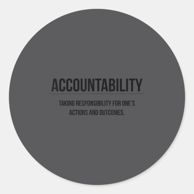 Sticker Rond Motivation Accountability Entrepreneur Slogan Quot (Devant)