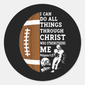 Sticker Rond Motivation Bible Verse Cadeaux Chrétiens Football