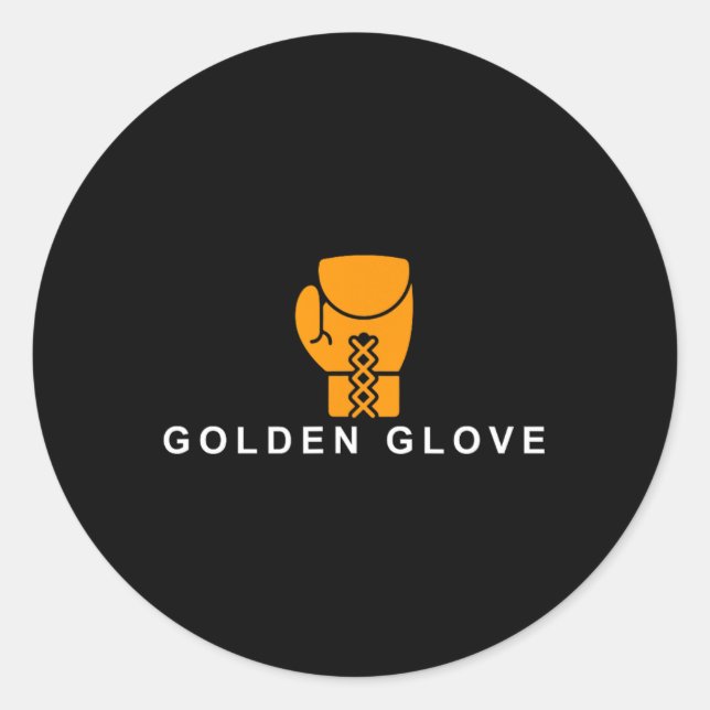 Sticker Rond Motivation de boxe 'Gant d'or'  (Devant)