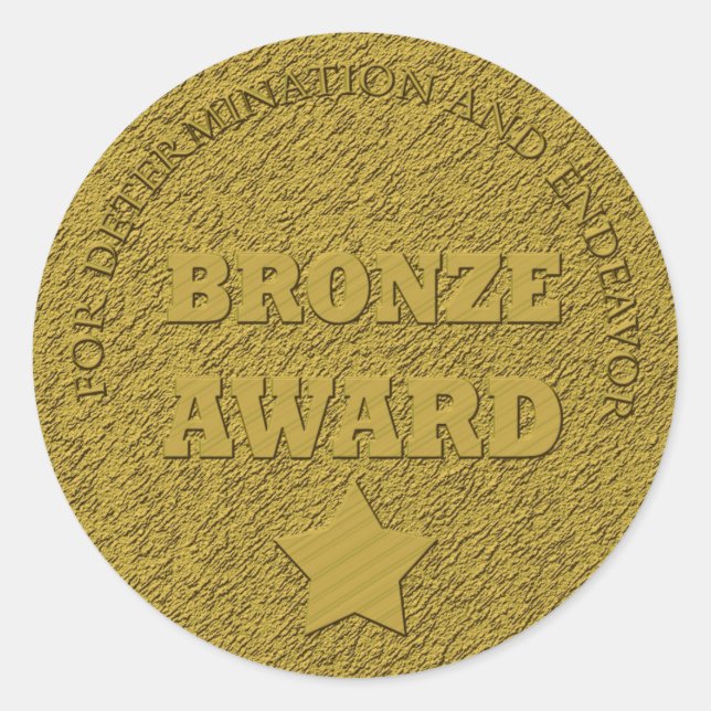 Sticker Rond Motivation du "Bronze Award" de l'enseignant (Devant)