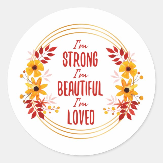 Sticker Rond Motivation gracieuse mots pour le succès (Devant)