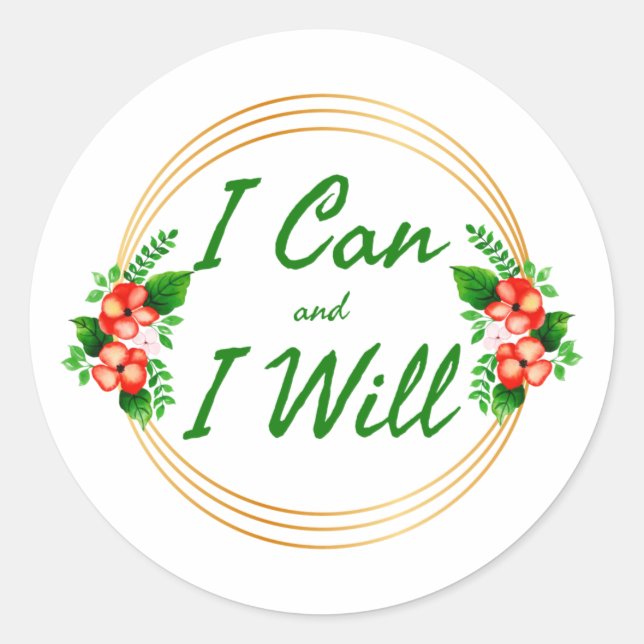 Sticker Rond Motivation gracieuse mots pour le travail (Devant)