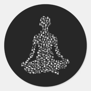 Sticker Rond Motivation pour le travail du yoga de style Cly