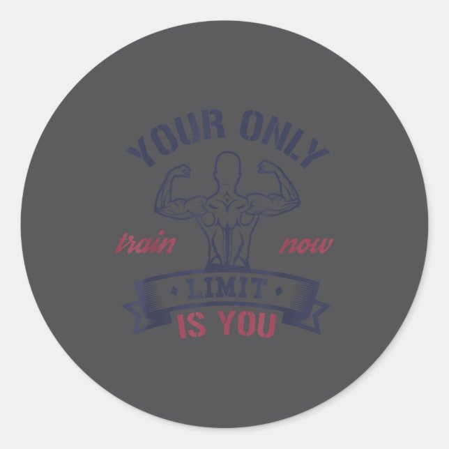 Sticker Rond Motivational Bodybuilding  (Devant)