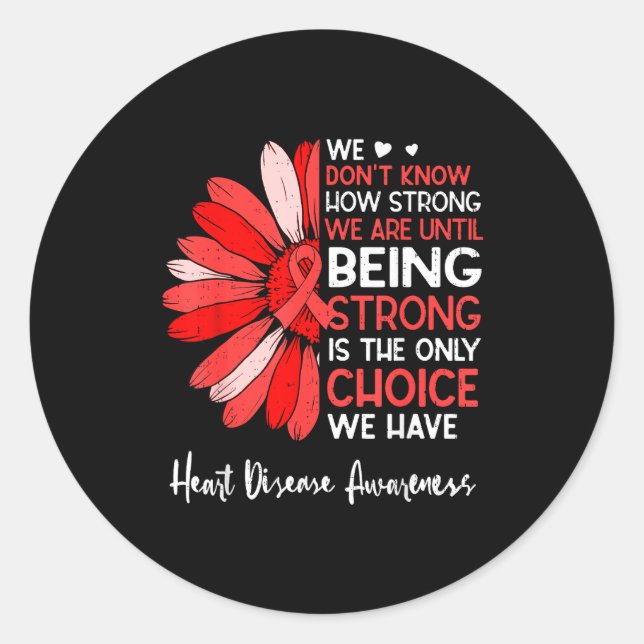 Sticker Rond Motivational Heart Health Sunflower Heart Disease  (Devant)
